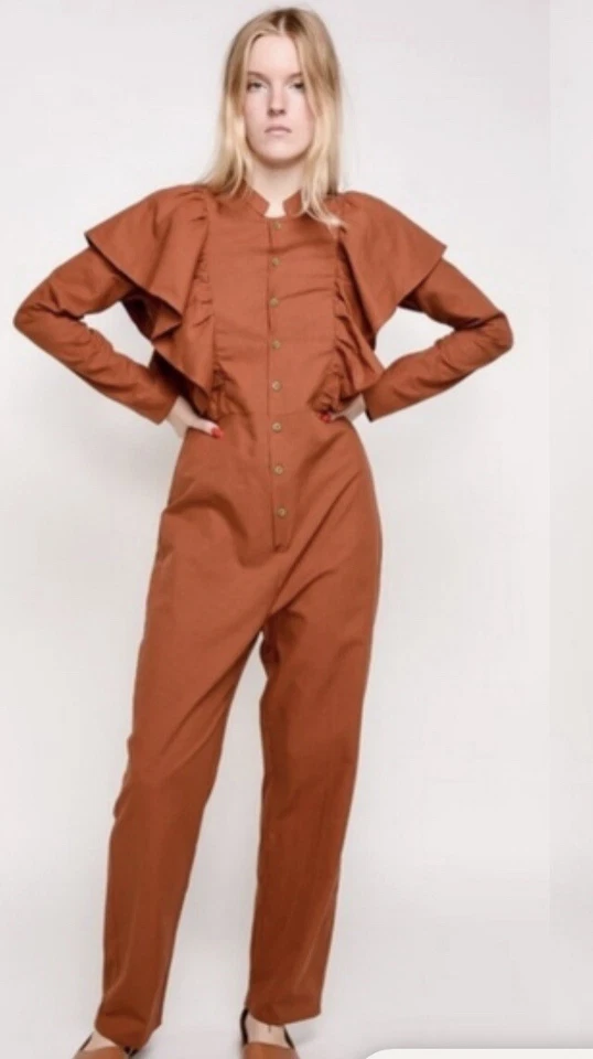 Free People Rita Row комбинезон женщин Lola оборки опрятный ретро богемное размер большой новый с Ярлыками - Изображение 2 из 4