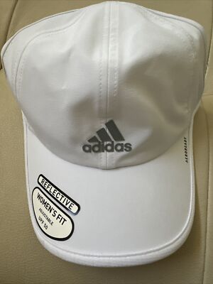 ADIDAS Women\'s Superlite Reflective Aeroready Tennis Running Cap Hat UV 50 White ADIDAS Women main image 3