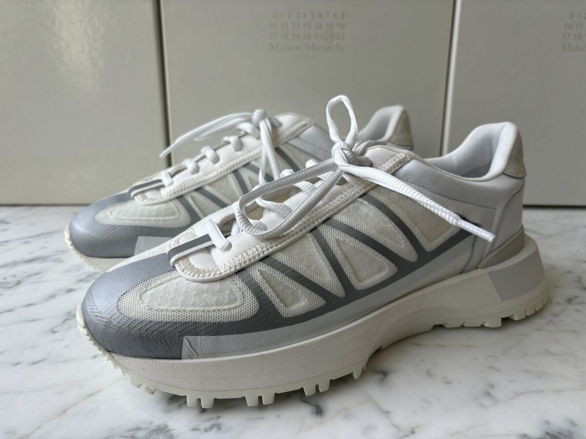 MAISON MARGIELA SS23 White Grey 50-50 Low Top Sneakers Shoes MAISON MARGIELA SS23 White Grey 50-50 Low Top Sneakers Shoes