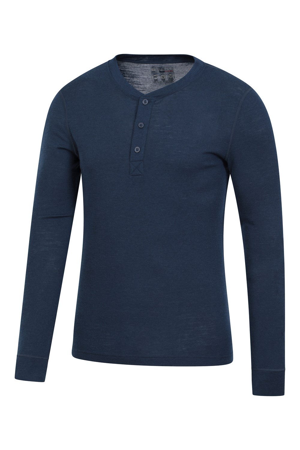 Mountain Warehouse Mens Henley Merino Long Sleeved Thermal Round Neck