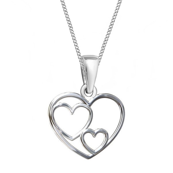 Herz AnhäNger Halskette 925 Silber Damen Kinder MäDchen Herzchen Kette 40 Cm-image