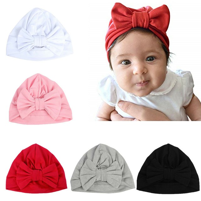 Baby Headbands Turban Hat Bow Hair Bands Kids Infant Beanie Cap HOT Accessories