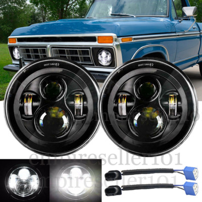 For 75-79 Ford F150 F250 F350 Truck 7'' LED High Low Beam Headlights Sealed Beam