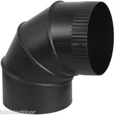 Imperial 5" Adjustable Stove Pipe Elbow 90 Deg. 24 Ga. Pellet Flue Vent BM0013