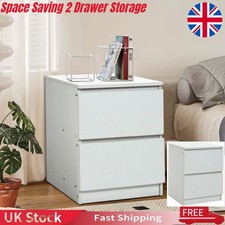 2 Drawer Wooden Bedroom Bedside Cabinet Furniture Storage Nightstand Side Table