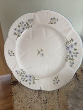 C1930's Shelley Blue Rock Pattern Salad Luncheon Plates 8" x 1