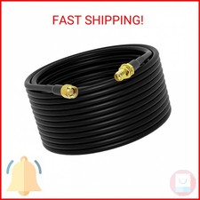 Low-Loss Coaxial Extension Cable 15-Meter 49.2 Ft RG58 SMA Female to SMA Male W