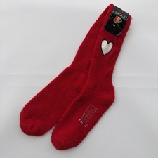 VTG Socks Women's 9-11 Jockey Hosiery 80's 90s Heart Logo Red NOS USA Crew Terry
