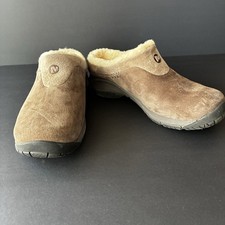 Merrell Encore Ice Shearling Lined Suede Clog Beige J66600 Size US 10/UK 7.5