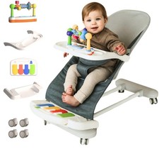 CuddoBaby Baby Bouncer 4-in-1 on Wheels Detachable Pianos, Feeding Tray 3-L...