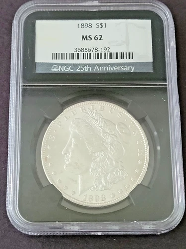 1898 Morgan Silver Dollar NGC graded MS62