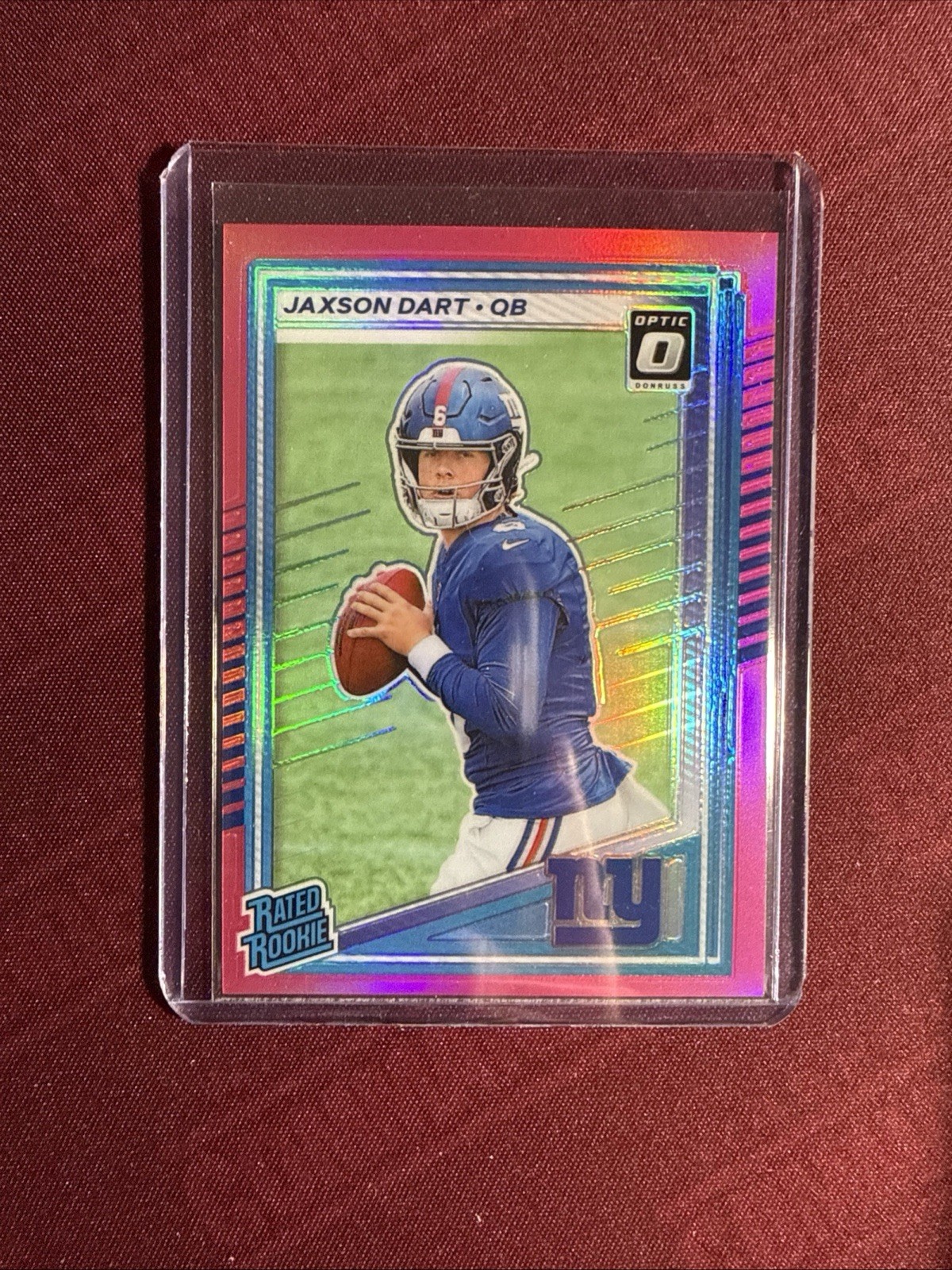 2025 Panini Donruss - Rated Rookie Jaxson Dart #400 Optic Preview Pink Prizm...