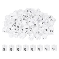 100 Pcs Clothes Hanger Markers, Number 25 Tag for Clothing Hangers, White