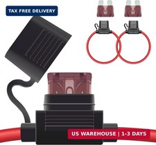 ecocstm 2 PCS Inline Fuse Holders 12V, 10 AWG Car Gauge Inline Fuses, Waterproof