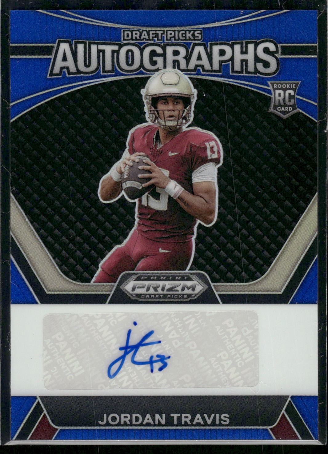 #DPA-JTS Jordan Travis 2024 Panini Prizm Draft Picks #/149 Autographs Blue