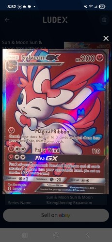 2017 POKEMON SUN & MOON GUARDIANS RISING #140 FULL ART/SYLVEON GX PSA 10