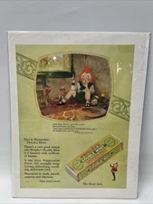 1928 WRIGLEY'S GUM Ad Print On Cardboard In Plastic Sleeve