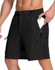 Mens Hiking Cargo Shorts with 6 Zipper Pockets 9" Quick-Dry Lightweight Short...