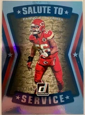 2017 Panini Donruss Derrick Johnson #20 Salute To Service Silver /100 - Chiefs