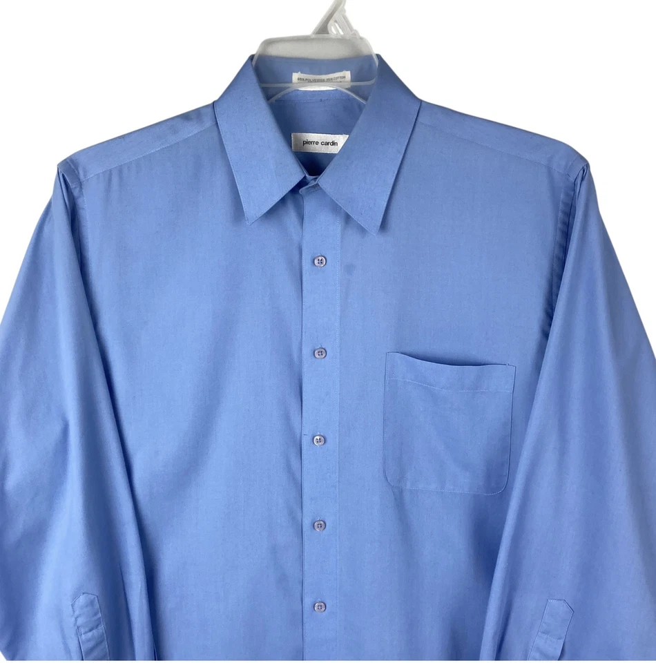 Pierre Cardin на заказ длинным рукавом платье рубашка мужская M 15/15 1/2, 32/33 синий - Изображение 3 из 4