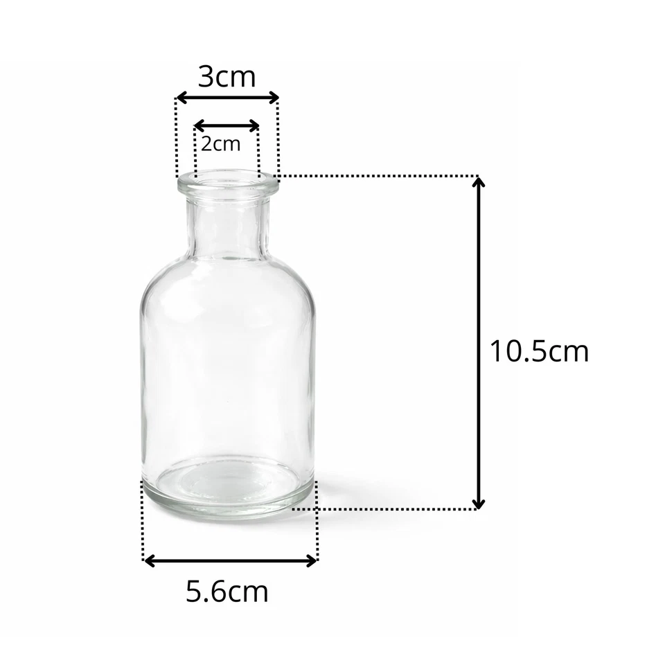 6 Glasflaschen Blumenvasen Kerzenhalter Leere Dekoflaschen Minivasen Fläschchen - Bild 4 von 4