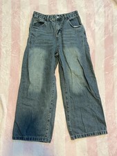 Vintage High Rise Cropped Wide Leg Jeans Women  s 28 Blue Denim