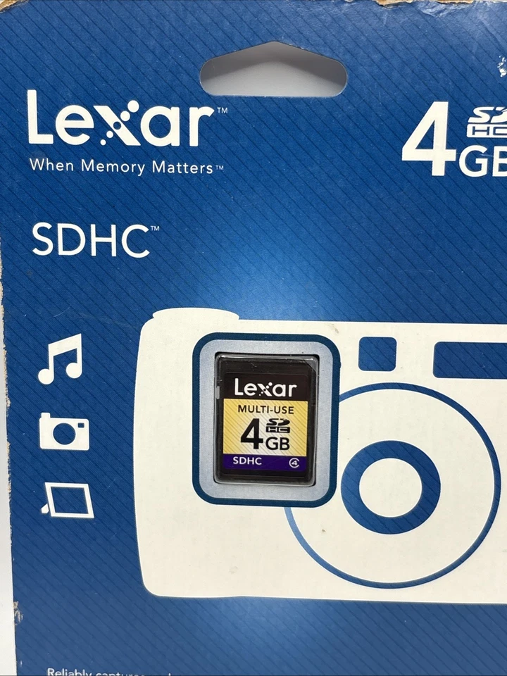 NEW Lexar 4GB Multi-Use Secure Digital SDHC Memory Card Factory Sealed Package - Image 2 of 4