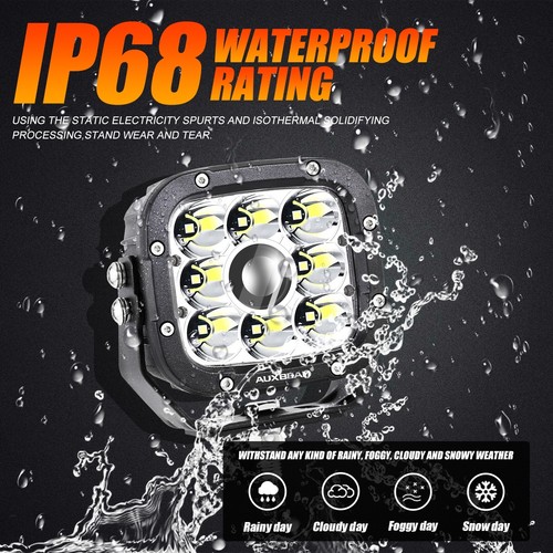 AUXBEAM 5" Inch White/Amber Spot LED Driving Lights for Dodge Ram 1500/2500/3500 - Picture 5 of 12