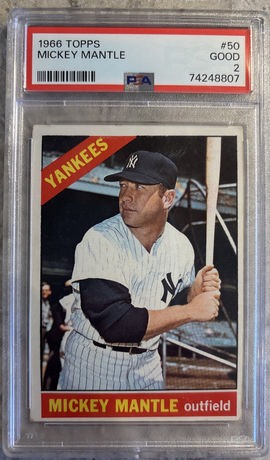 1966 Topps Mickey Mantle #50 PSA 2