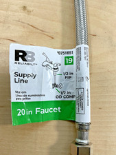 Reliabilt 20in Faucet Supply Line 1/2in FIP x 1/2in OD Comp Stainless