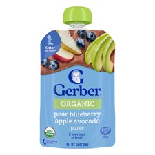 Organic Puree, 2nd Foods , Pear Blueberry Apple Avocado, 3.5 oz 99 g 