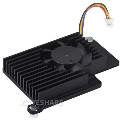 Waveshare aktiver Kühler / Lüfter für Raspberry Pi 5, Aluminium, PWM, 2.35 CFM,