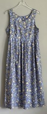 Vintage 90  s LAURA ASHLEY Dress Floral Cottagecore Midi Button Back Jumper 8 M