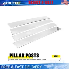 For 2019-2024 Dodge RAM 1500 Chrome Look Window Pillar Posts Sticker Trim 4-20X