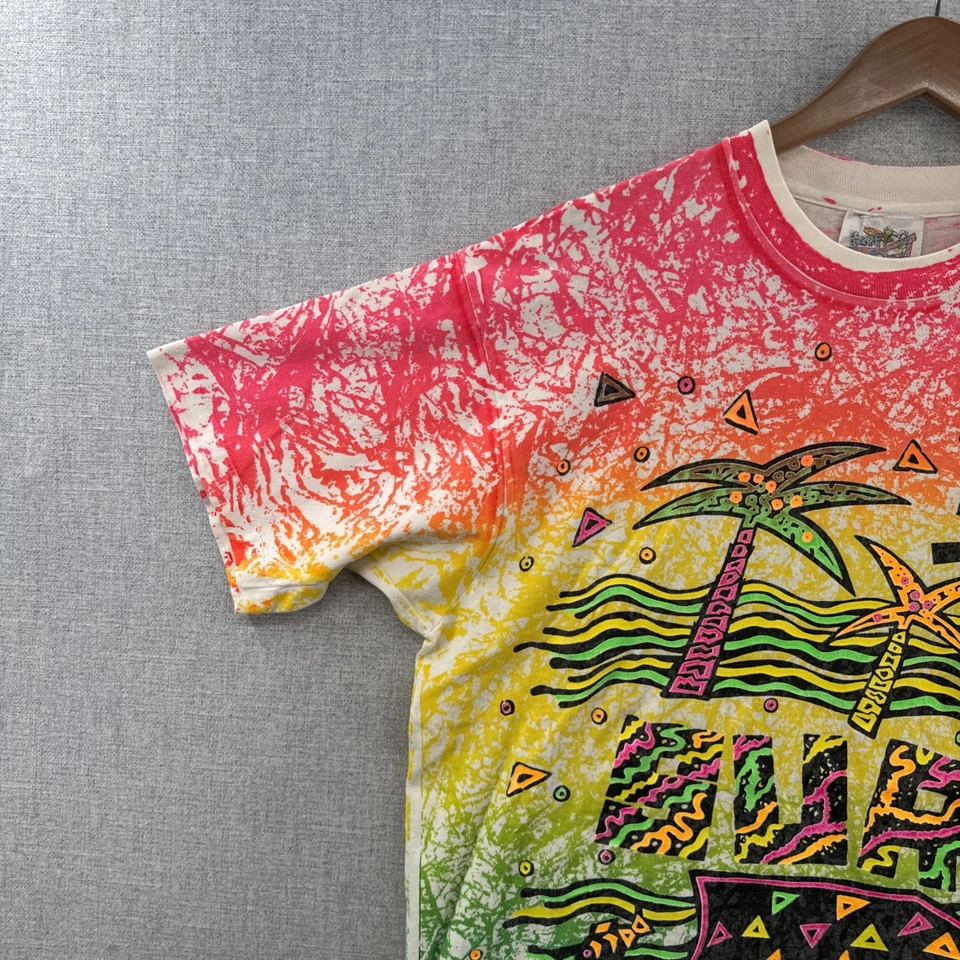 Camisa DE COLECCIÓN Surf Mania XL 1980 Tabla de Neón Puntada Única Hippie Hawaiana EE. UU. Foto 2 de 4