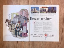 Magazine Ad* - 1952 - Texaco Company - 50 Year Anniversary - (two-pages)