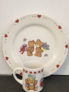 Vintage Studio Nova Beary Love MZ495 Ceramic Mug And Dinner Plate Set...
