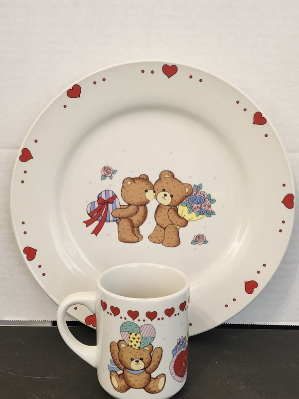 Vintage Studio Nova Beary Love MZ495 Ceramic Mug And Dinner Plate Set...