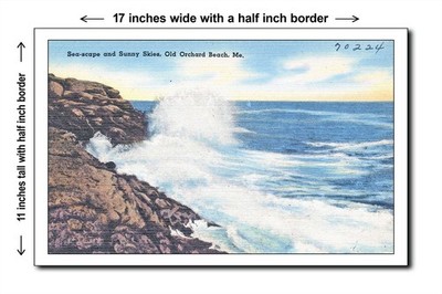Maine 1940s - Sea-scape and sunny skies, Old Orchard Beach, Me. - 11x17 Poster