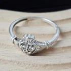 Vintage 925 Sterling Silver Diamond Irish Claddagh Ring Size 9 - 2g