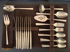 VTG MCM 1847 Rogers Stainless Flatware "Dorette" 52 pieces NO BOX