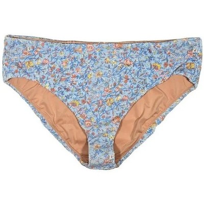 NWT J. Crew Floral Scrunchie High Rise High Leg Bikini Swim Bottom Size 3X Blue
