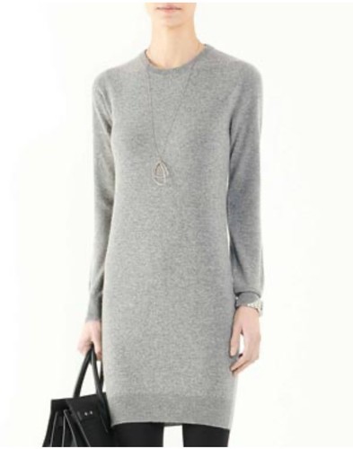 Pure Collection 100% Cashmere Sweater Dress Gray Women's Small One Hole As Is