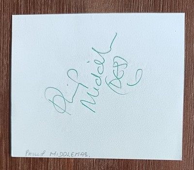 Philip Middlemiss-Des Barnes Coronation Street persönlich signierte Karte AFTAL COA