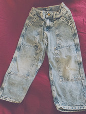 Oshkosh Boys size 4 blue denim jeans 4 pockets elastic waist 20  inseam 16  