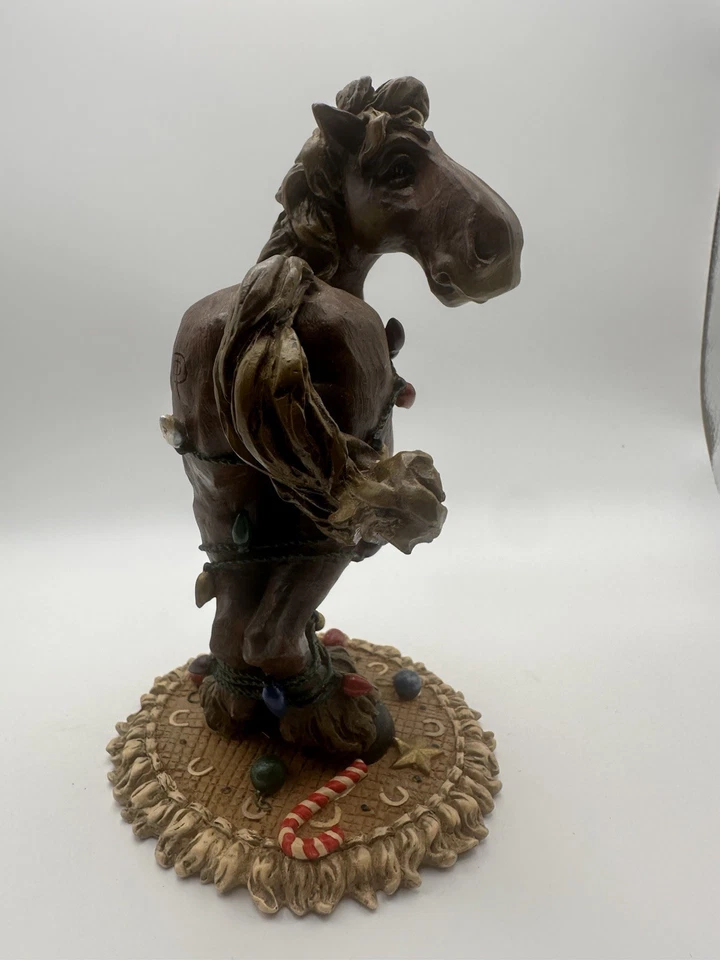 Vntg Elmer Horse Tangled in Lights Christmas Figurine Montana Silversmiths A7 - Image 4 of 4