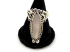 Vintage Sterling Silver Native American Signed SY MOP Ring Sz 5 Long