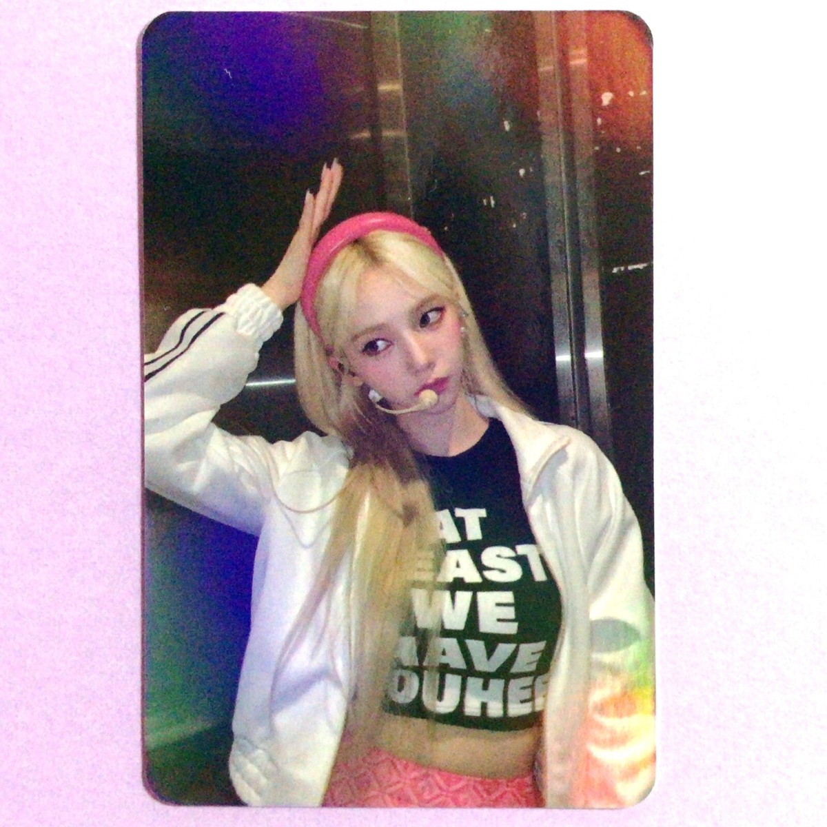 KARINA Aespa TCG 0411 Blonde with pink hair band Foil KPOP IDOL