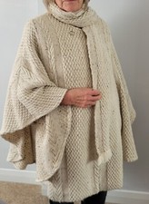 Beautiful Irish Branigan Weavers Heavy Plaid 100% Wool Cape-coat+ Scarf 14/16