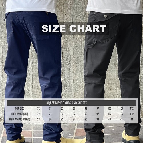 BigBEE Work Pants Cargo Trousers Stretch Cotton Elastic Waist Tactical Studed - Picture 45 of 83
